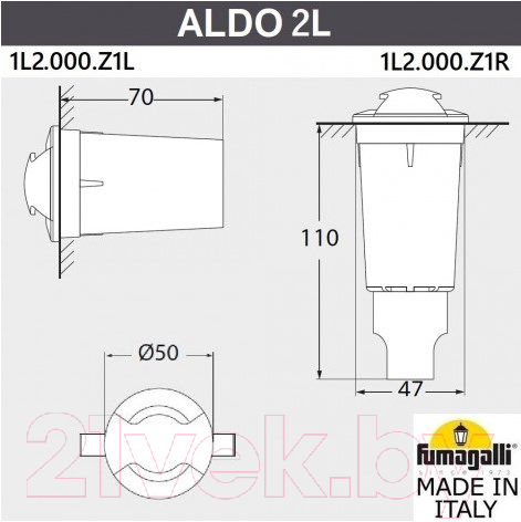 Светильник уличный Fumagalli Aldo 1L2.000.000.AXZ1L — фото 3