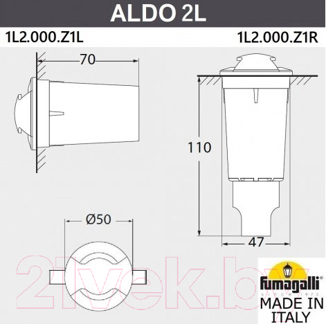 Светильник уличный Fumagalli Aldo 1L2.000.000.LXZ1L — фото 3