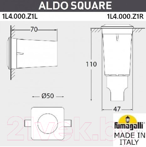 Светильник уличный Fumagalli Aldo 1L4.000.000.LXZ1L — фото 2