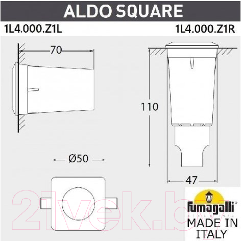 Светильник уличный Fumagalli Aldo 1L4.000.000.LXZ1L — фото 3