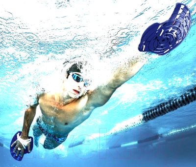 Лопатки для плавания Phelps Strength Paddle / ST143EU0409L (L, темно-синий/белый)