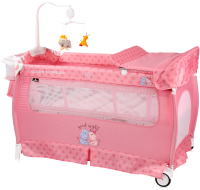 Кровать-манеж Lorelli Sleep N Dream Green Pink Hippo / 10080312076 - 
