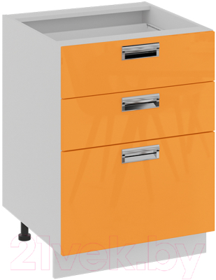 Шкаф-стол кухонный ТриЯ Бьюти Н3я(Т)_72-60_3Я (оранжевый)