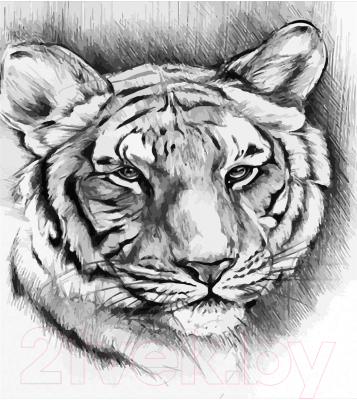 Наволочка декоративная JoyArty Нарисованный тигр / sl_30502