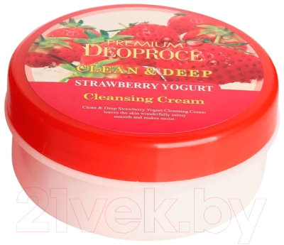Крем для лица Deoproce Premium Clean & Deep Strawberry Yogurt Cleansing Cream (300г)