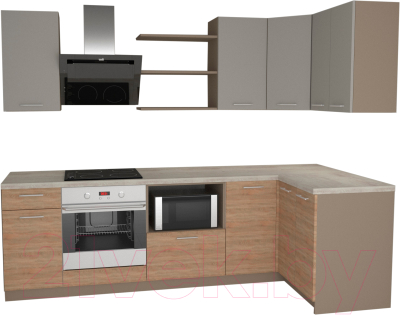 

Готовая кухня Primebeli, Агата Premium 1.2x2.0 правая + шкаф под духовку
