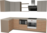 

Готовая кухня Primebeli, Агата Premium 1.2x2.2 левая + шкаф под духовку