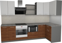 

Готовая кухня Primebeli, Агата Premium 1.2x2.4 правая + шкаф под духовку