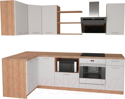 

Готовая кухня Primebeli, Агата Premium 1.2x2.0 левая + шкаф под духовку