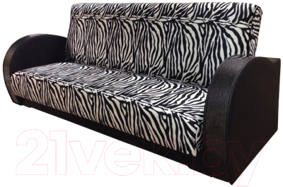 Комплект мягкой мебели Асмана Антуан-1 (подлокотники кожзам черный/велюр зебра)