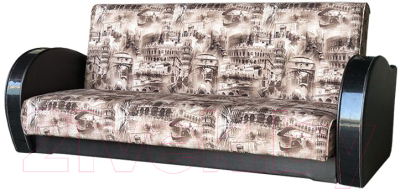 Комплект мягкой мебели Асмана Антуан-1 (подлокотники кожзам коричневый/архитектура шоколад)