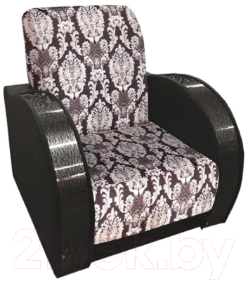 Кресло мягкое Асмана Антуан-1 (подлокотники кожзам коричневый/велюр вензель)
