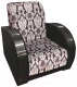 Кресло мягкое Асмана Антуан-1 (подлокотники кожзам коричневый/велюр вензель) - 