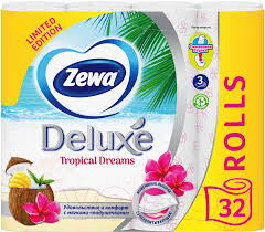 Туалетная бумага Zewa Deluxe Tropical Dreams (32рул)