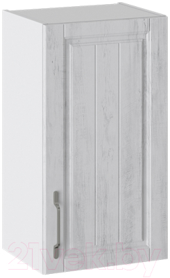 Шкаф навесной для кухни ТриЯ Прованс В_72-40_1ДР (белый глянец/санторини светлый)