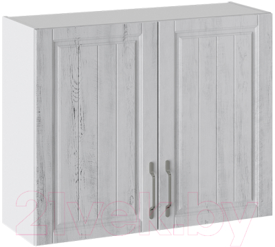 Шкаф навесной для кухни ТриЯ Прованс В_72-90_2ДР (белый глянец/санторини светлый)