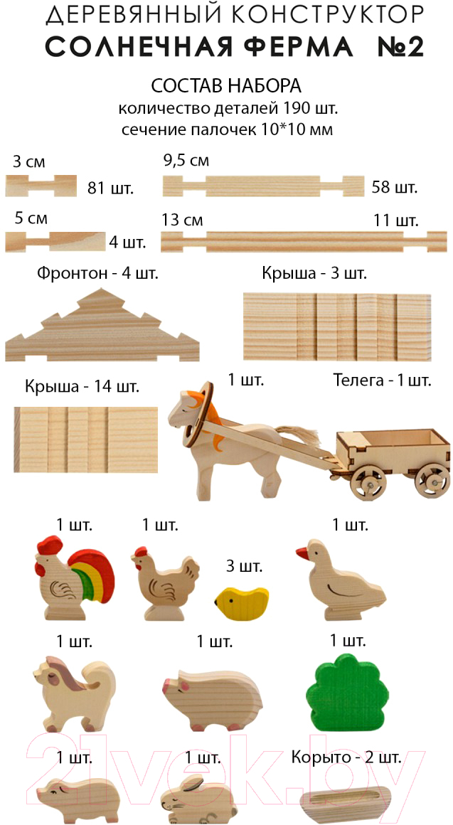 Конструктор Лесовичок Солнечная ферма №2 / les 038 (190эл)