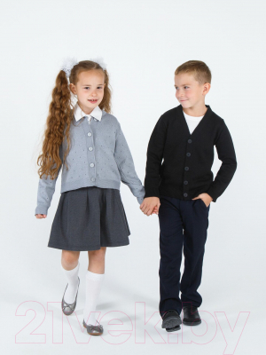 Кофта детская Amarobaby Pure Love School / AB-OD21-PLS1902/11-134 (серый, р. 134)