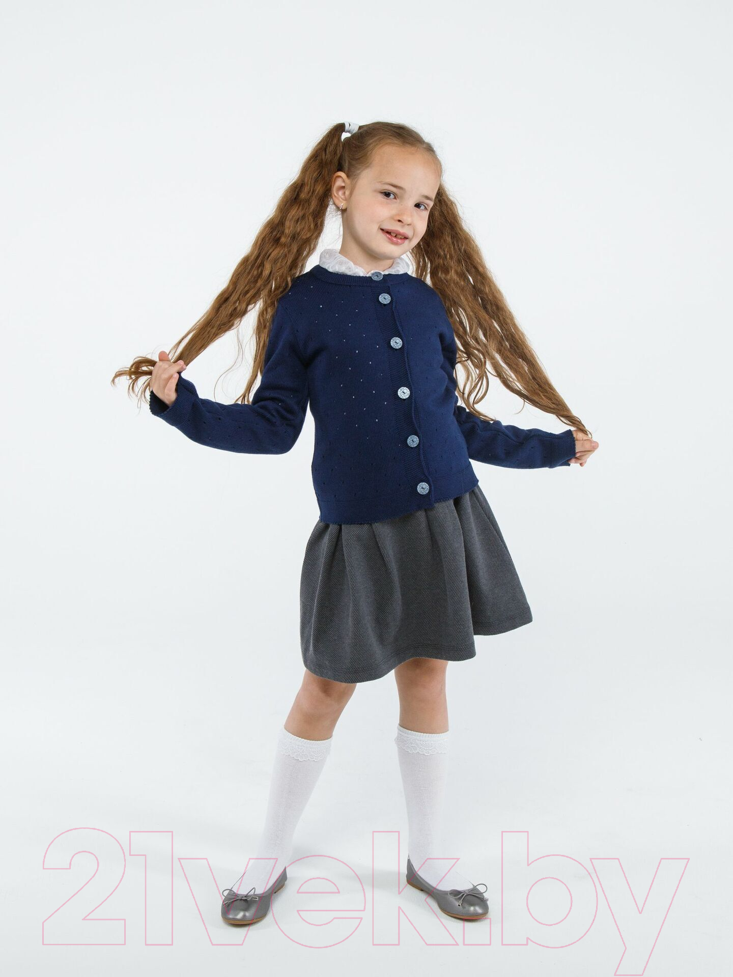 Кофта детская Amarobaby Pure Love School / AB-OD21-PLS1902/20-122 (синий, р. 122) — фото 6