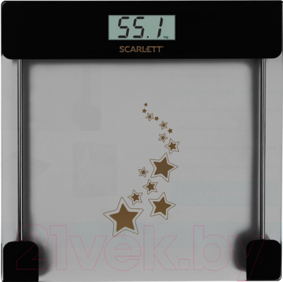 Напольные весы электронные Scarlett SC-BS33E108  (золотые звезды)