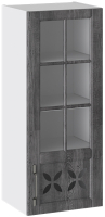 Шкаф навесной для кухни ТриЯ Прованс правый В_96-40_1ДРДс(R) (белый глянец/санторини темный) - 