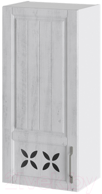 Шкаф навесной для кухни ТриЯ Прованс левый В_96-45_1ДРД(L) (белый глянец/санторини светлый)