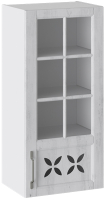 Шкаф навесной для кухни ТриЯ Прованс правый В_96-45_1ДРДс(R) (белый глянец/санторини светлый) - 
