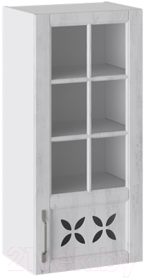 Шкаф навесной для кухни ТриЯ Прованс правый В_96-45_1ДРДс(R) (белый глянец/санторини светлый)