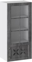 Шкаф навесной для кухни ТриЯ Прованс правый В_96-45_1ДРДс(R) (белый глянец/санторини темный) - 