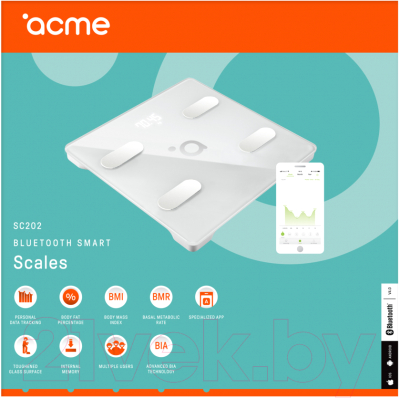 Напольные весы электронные Acme SC202 (белый)