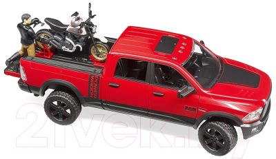Набор игрушечной техники Bruder Внедорожник Ram с мотоциклом Ducati / 02-502