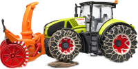Трактор игрушечный Bruder Claas Axion 950 c цепями и снегоочистителем / 03017 - 