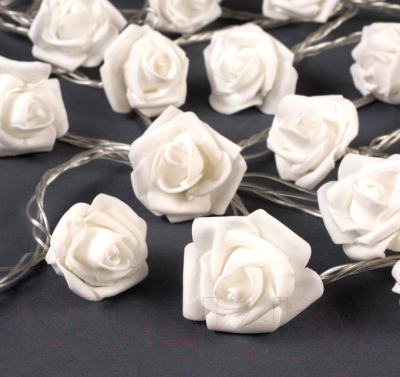 Светодиодная гирлянда Luazon Розы белые 3612367 (теплый белый)