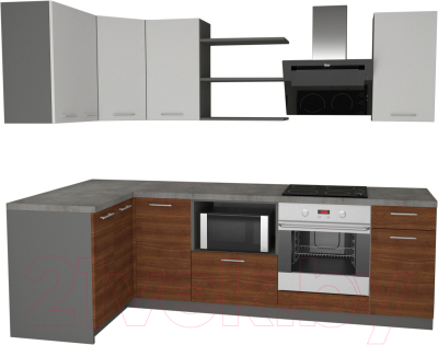 

Готовая кухня Primebeli, Агата Стандарт 1.2x2.0 левая + шкаф под духовку