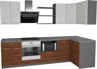 

Готовая кухня Primebeli, Агата Стандарт 1.2x2.2 правая + шкаф под духовку