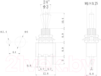 Переключатель Rexant ON-OFF-ON Micro 36-4011