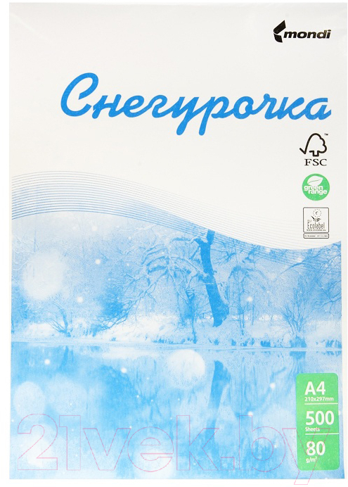Бумага Снегурочка А4 80г/м2 / SYKT255 (500л)