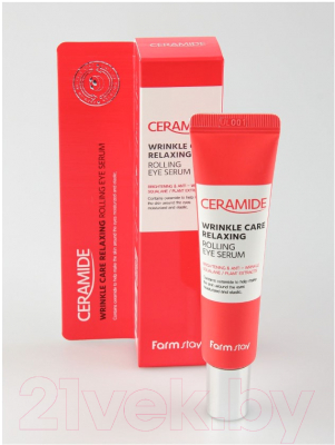 Сыворотка для век FarmStay Ceramide Wrinkle Care Relaxing Rolling Eye Serum (25мл)