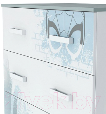 Комод Polini Kids Marvel 3295 Человек паук / 0002204.9 (белый)