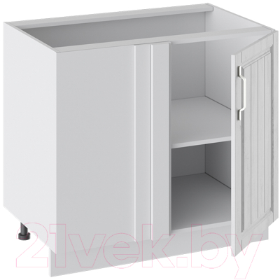 Шкаф-стол кухонный ТриЯ Прованс Н_72-90_1ДРпУ (белый глянец/санторини светлый)