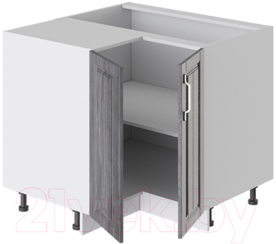 Шкаф-стол кухонный ТриЯ Прованс угловой НУ90_72_2ДР(НУ) (белый глянец/санторини темный)