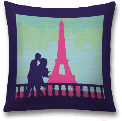 Наволочка декоративная JoyArty Поцелуй в Париже / sl_10025R