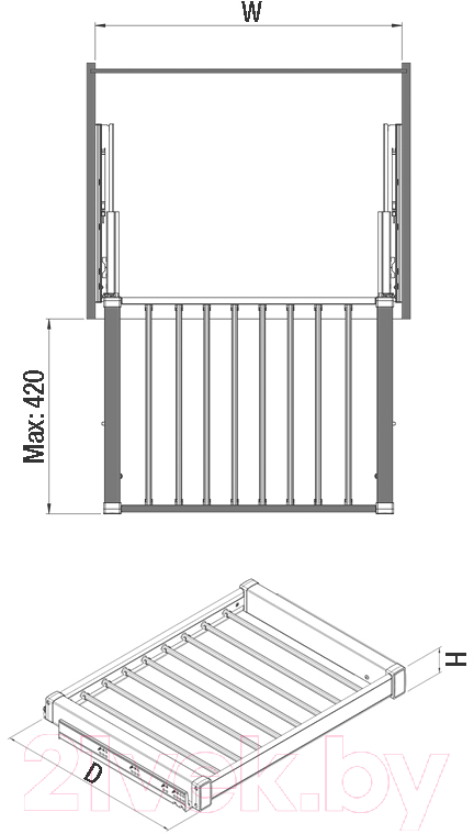 Вешалка выдвижная Starax S-6707-A (антрацит)