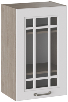 Шкаф навесной для кухни ТриЯ Одри со стеклом В_72-45_1ДРс (белый софт) - 