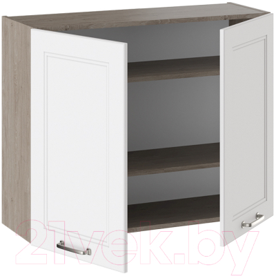 Шкаф навесной для кухни ТриЯ Одри В_72-90_2ДР (белый софт)