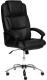 Кресло офисное Tetchair Bergamo (хром/кожзам черный) - 