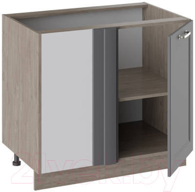 Шкаф-стол кухонный ТриЯ Одри Н_72-90_1ДРпУ (серый шелк)