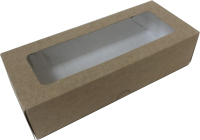 Набор коробок упаковочных для еды Gecko Самосборный с одним окном (500мл, 50шт, крафт) - 