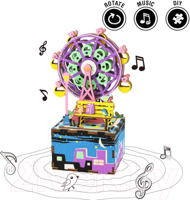 Музыкальная шкатулка Robotime Колесо обозрения / AM402