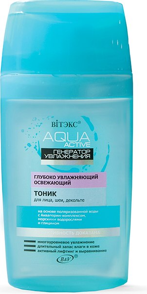 Тоник для лица Витэкс Аква Актив Глубоко Увлажняющий для лица шеи и декольте (145мл)